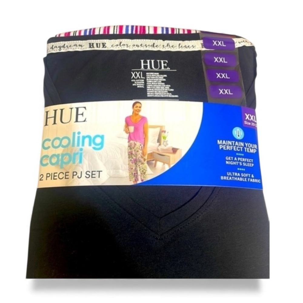 HUE Women's Cozy Long Sleeve Top Pant Coord plus size Pajama Set XXL